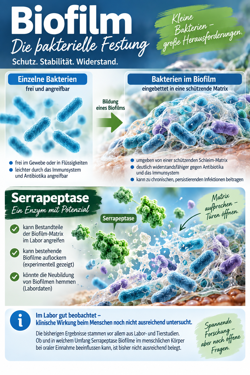 Serrapeptase - und seine Wirkung auf Biofilme