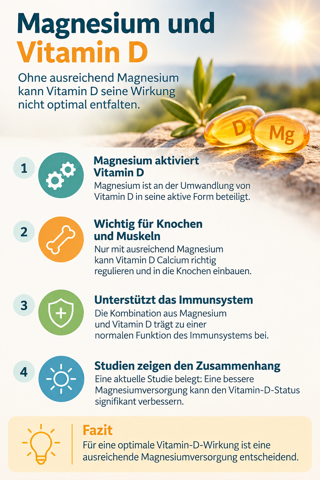 Magnesium und Vitamin D - warum diese Kombination so wichtig ist