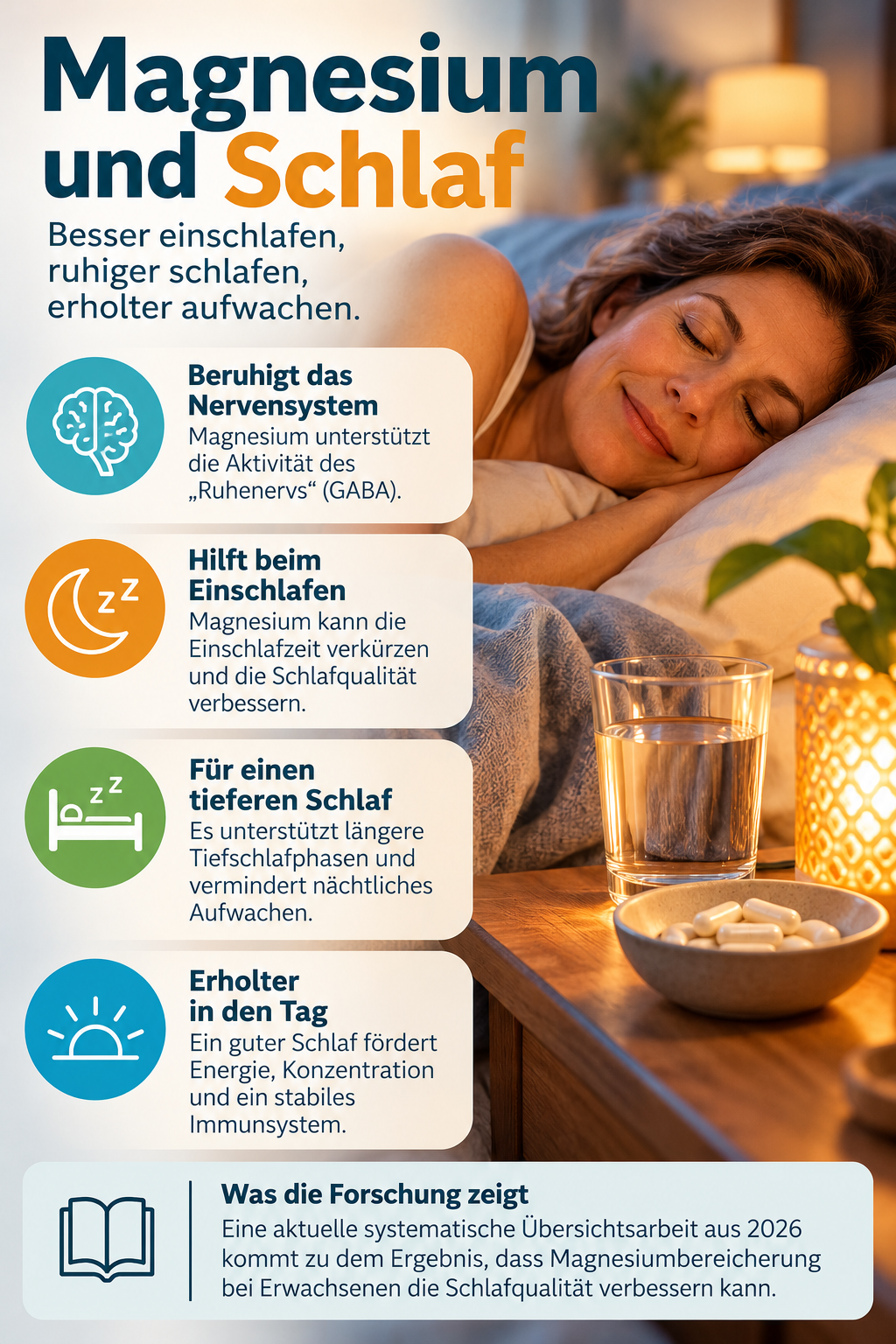 Magnesium ist wichtig für einen erholsamen Schlaf
