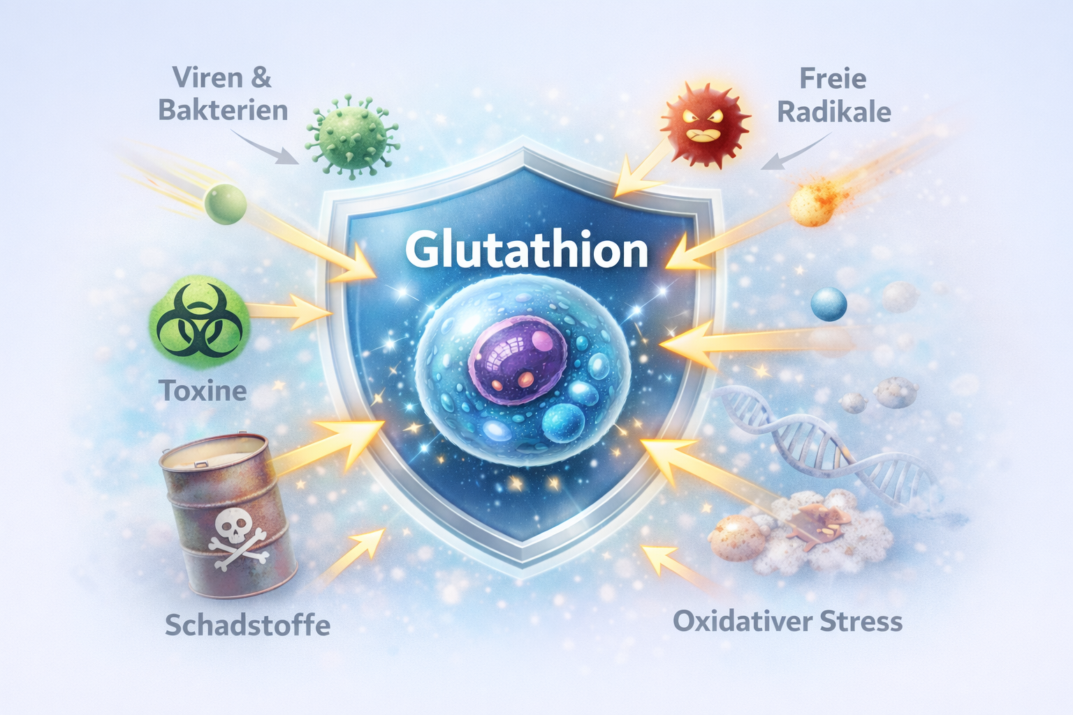Glutathion schützt Zellen vor oxidativem Stress und Schadstoffen
