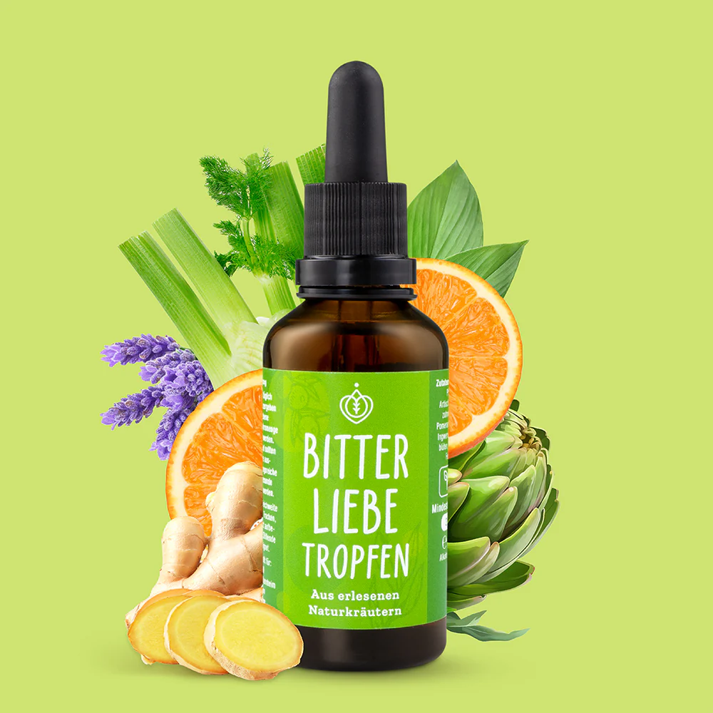 Original Bitterliebe Tropfen mit Alkohol