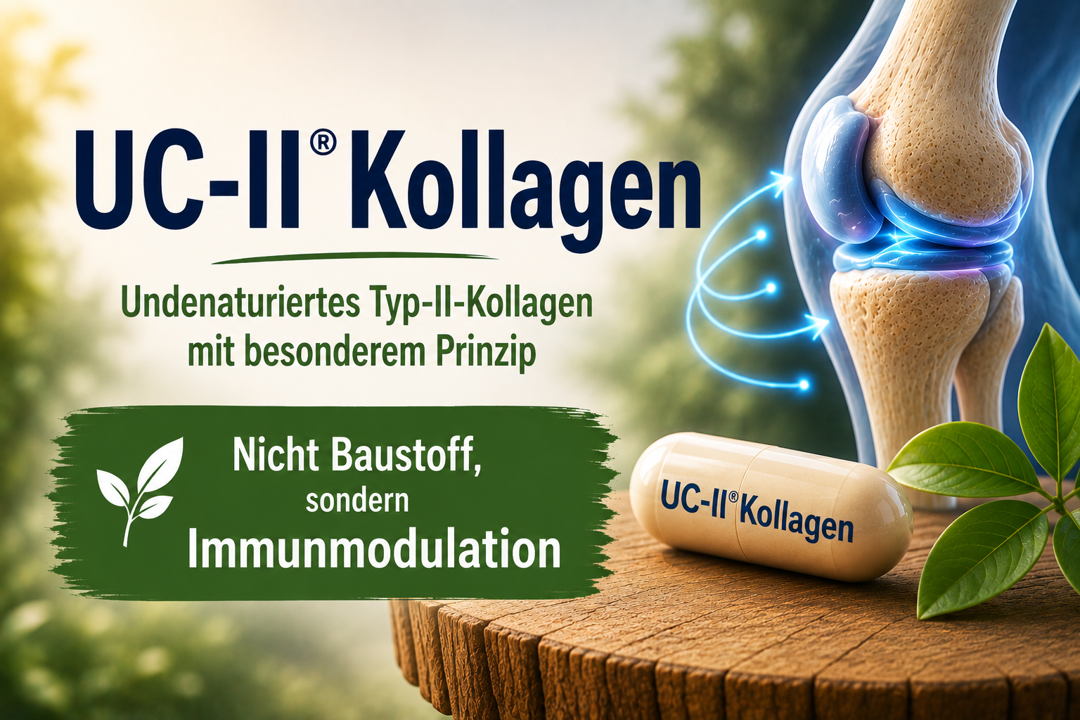 UC-II® Kollagen, das nicht als Baustein dient, sondern zur Immunmodulation