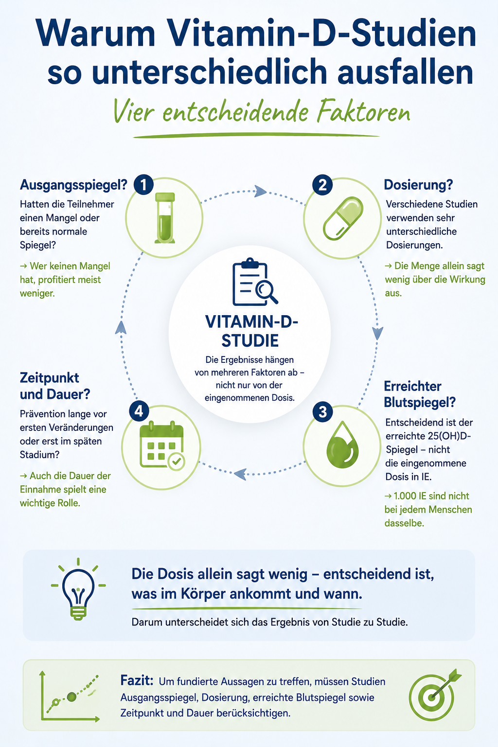 Die Gründe für die unterschiedlichen Ergebnisse von Vitamin D Studien