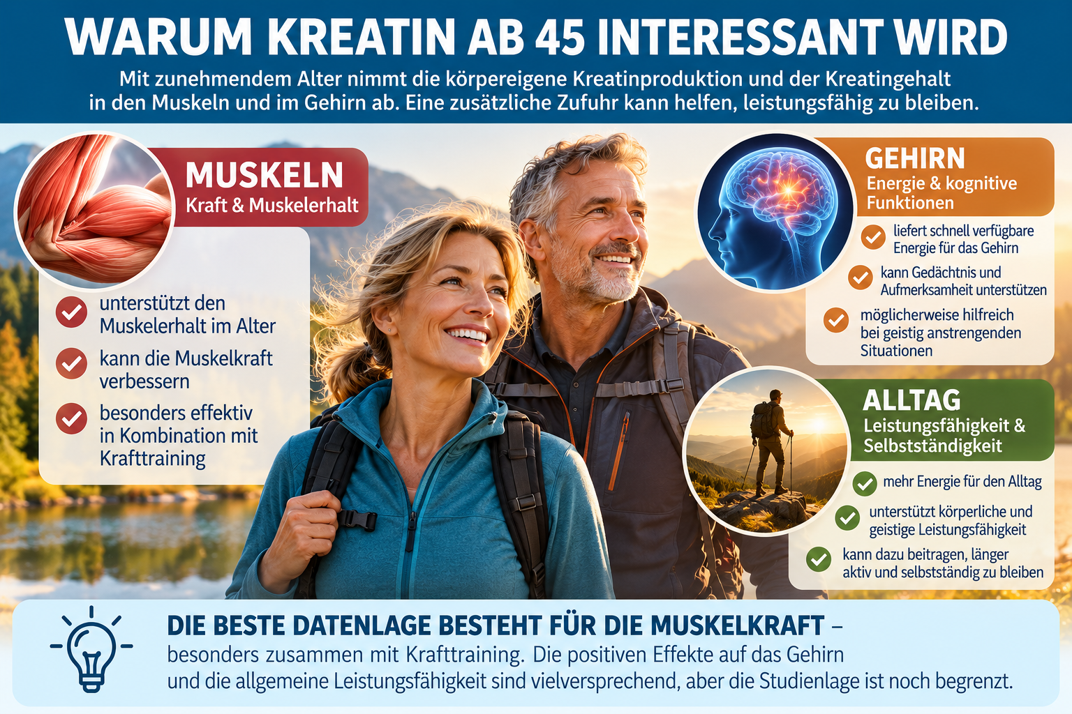 Warum Kreatin besonders ab 45 sehr wichtig ist.